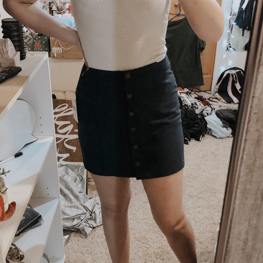 Button up Navy blue skirt